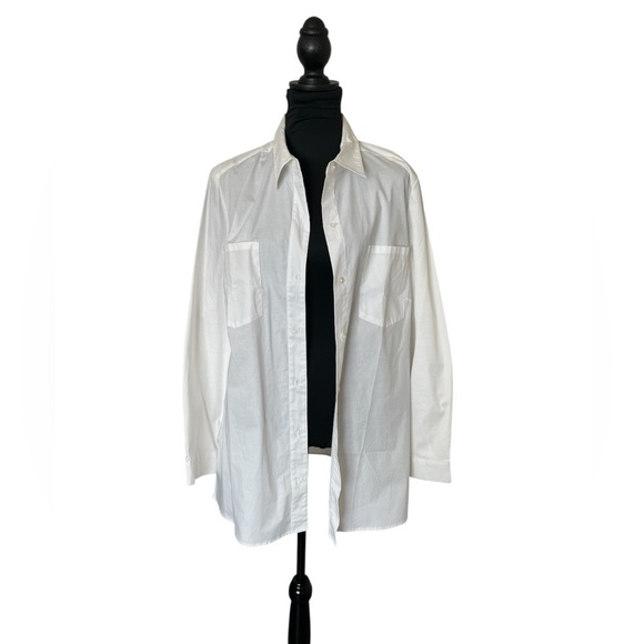 metrostyle Tops - Classic White Button-Up Shirt by Metrostyle Size Large